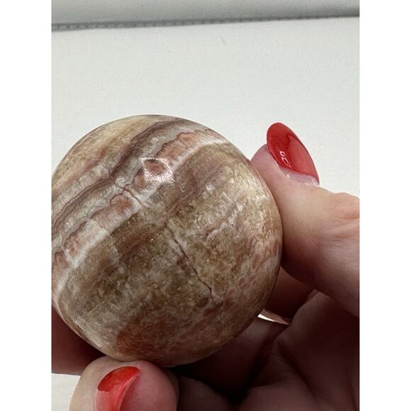 Stunning Banded Agate Onyx Egg Crystal Formations W/ Stand 2.5" Cream Browns - Picture 7 of 9